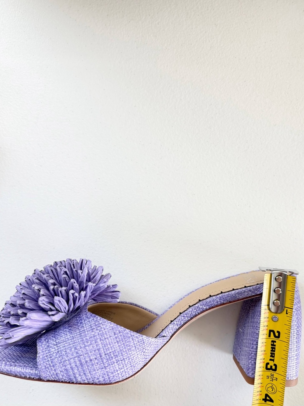 Antonio Melani Women Lavender Woven Block Heel Mule Raffia Flower Size 8.5 NWT - Picture 9 of 12